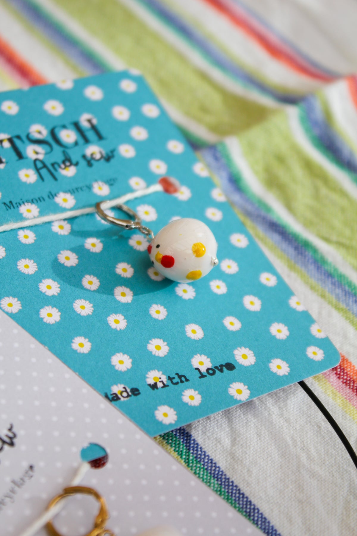 La poule blanche - Marqueur tricot