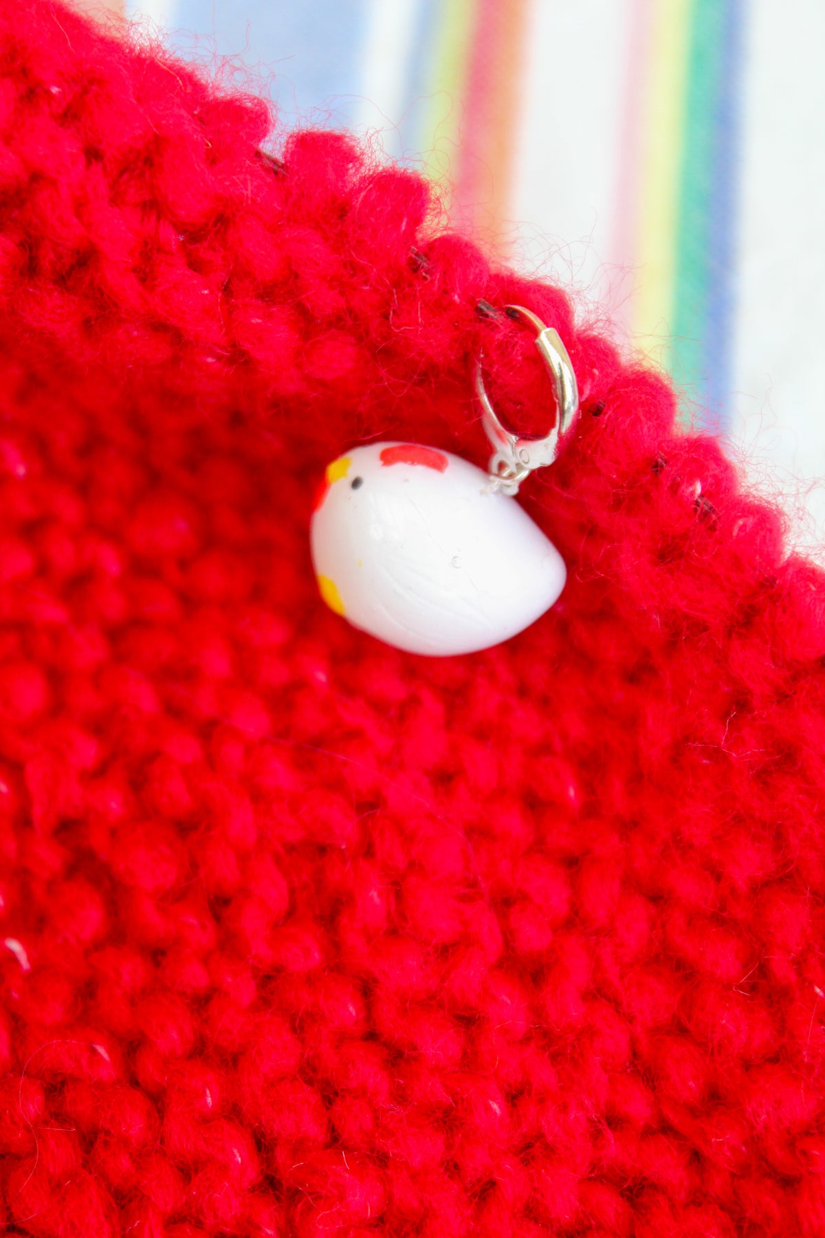 La poule blanche - Marqueur tricot