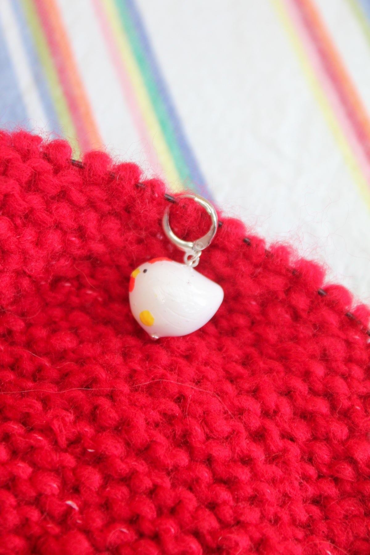 La poule blanche - Marqueur tricot