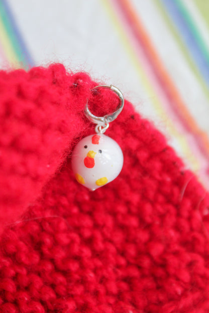 La poule blanche - Marqueur tricot