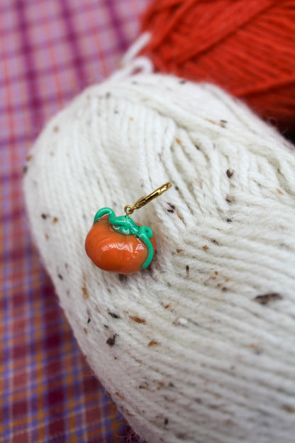 Citrouille automne- Marqueur tricot